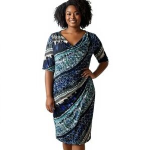 Laura 4 Season Dress, Cowl Neck, Short Sleeve, Stretchy, Comfortable